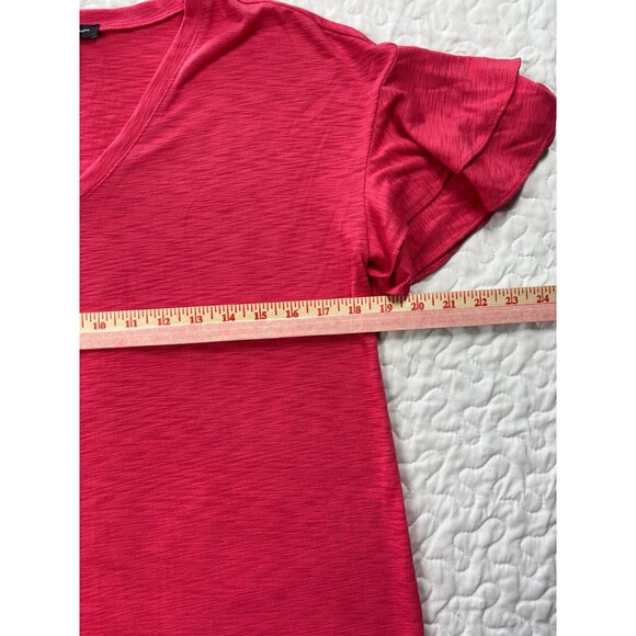 INC International Concepts Pink Ruffle Sleeve Knit Blouse size small - Picture 5 of 6